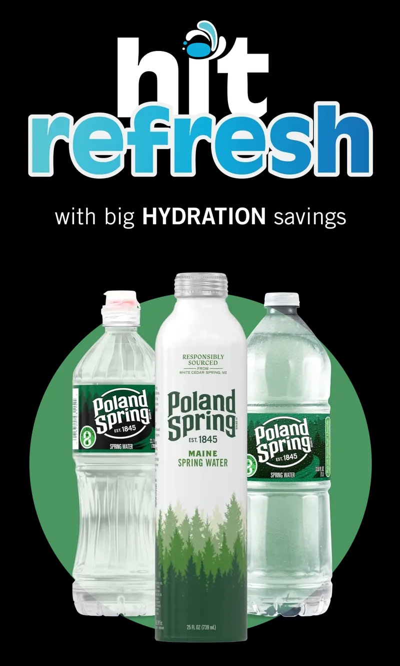 Poland Spring Hit Refresh bottles