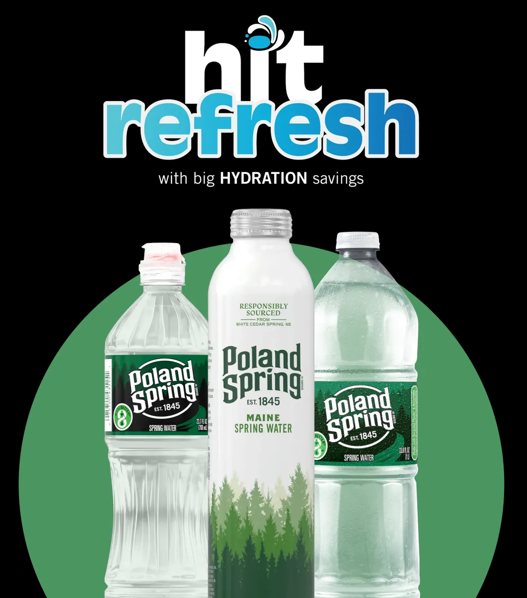 Poland Spring Hit Refresh bottles