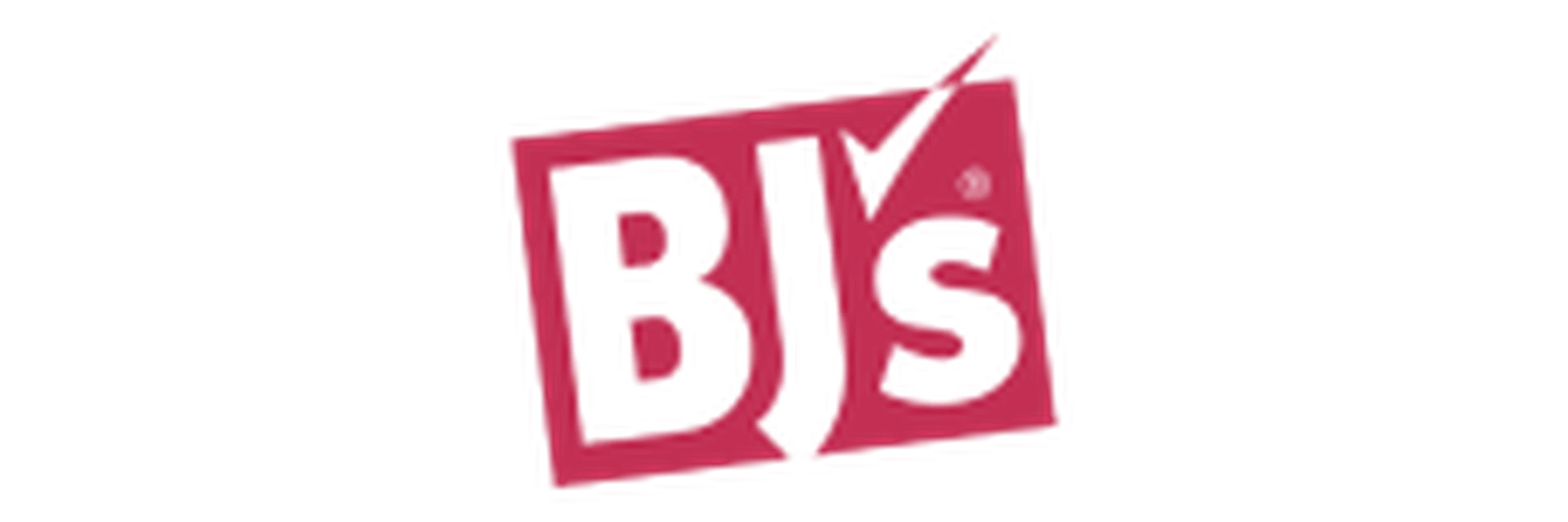Red and white BJs logo with a stylized checkmark integrated into the design.