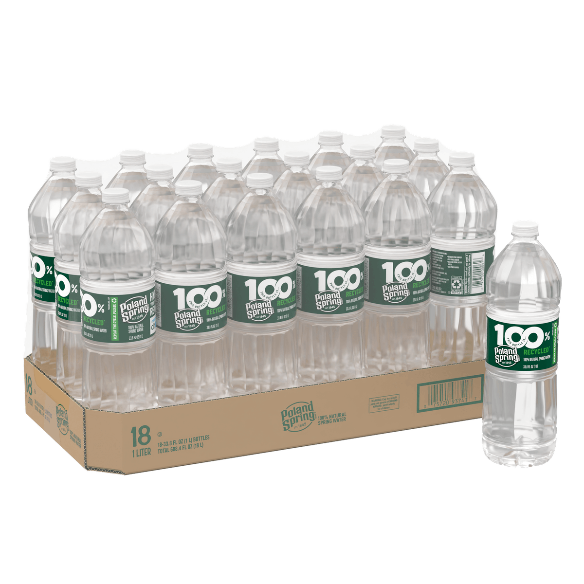 1 Liter Bottled Water, 18 Pack