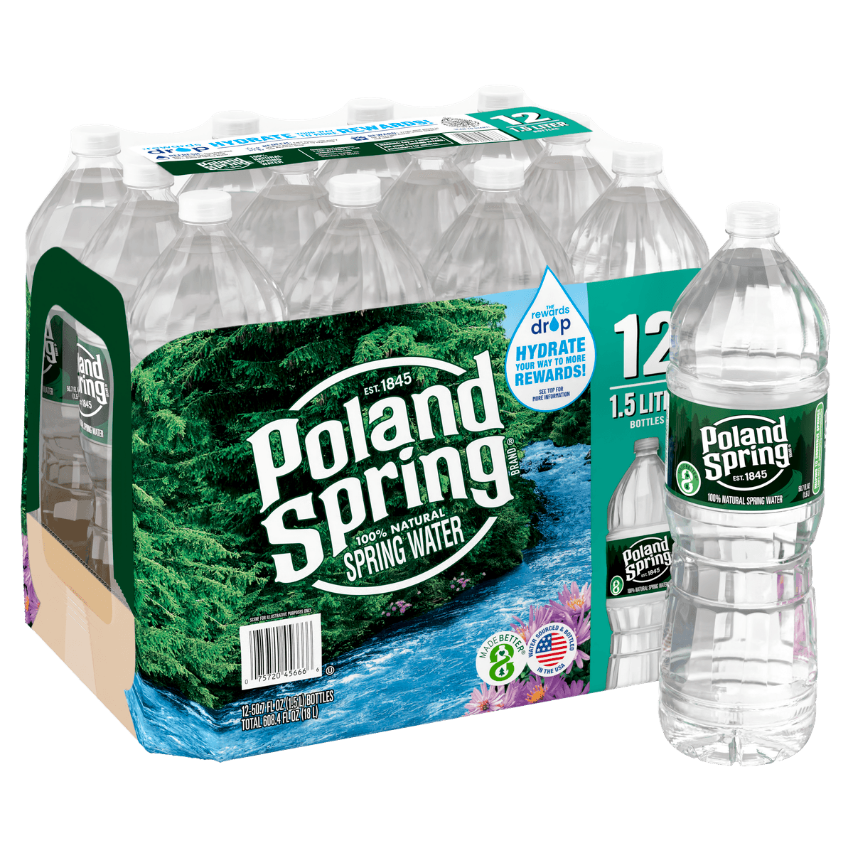 1.5 Liter Bottled Water, 12 Pack