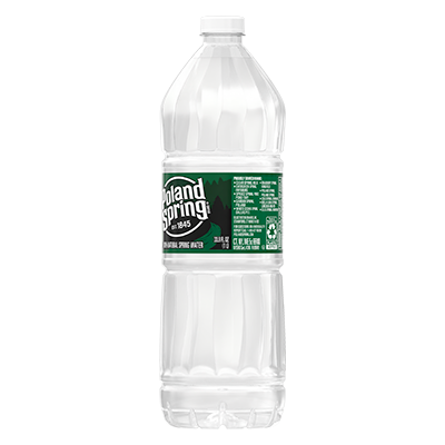 Poland Spring Brand 100% Natural Spring Water, 33.8-ounce bottle, left