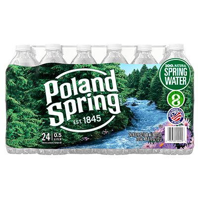Poland Spring 500 mL bottle, 24-pack, front