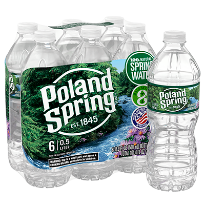 Poland Spring 16.9 oz (500 ml) bottle, 6-pack