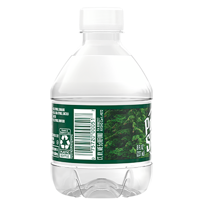 Poland Spring 8 oz bottle, left