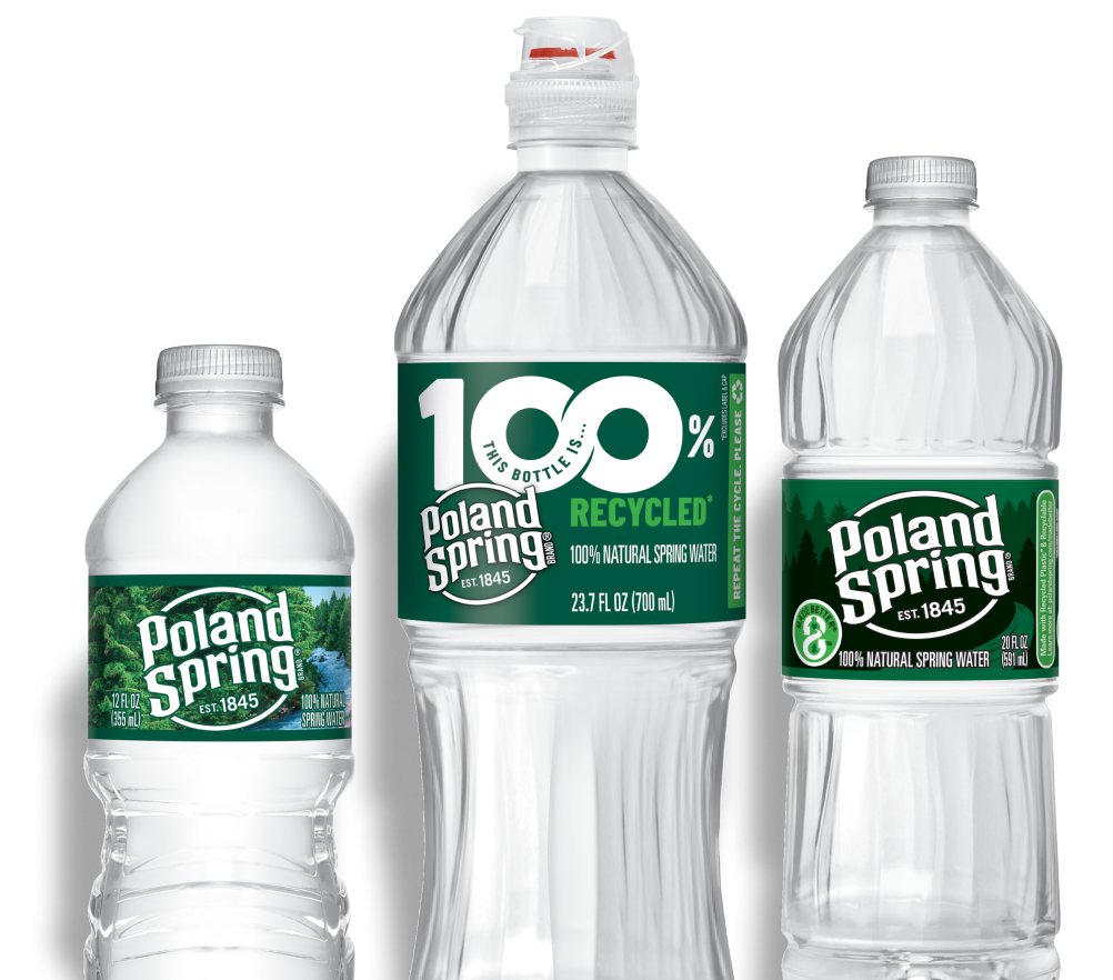 poland spring 100% recycled water bottles 