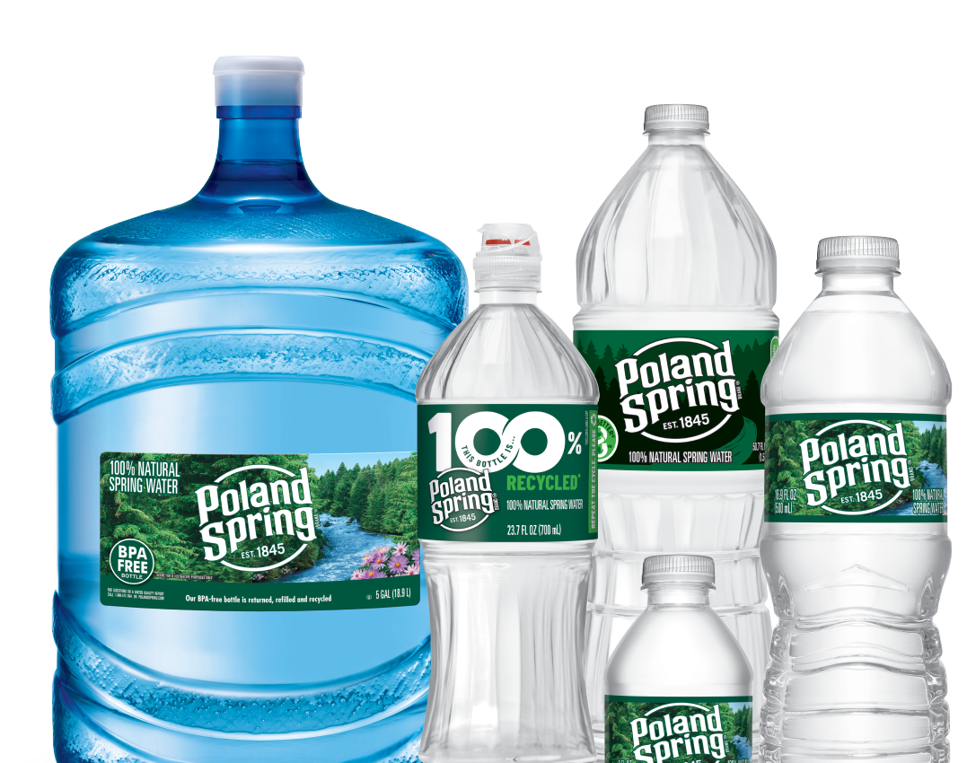 poland spring 100% recycled water bottles 
